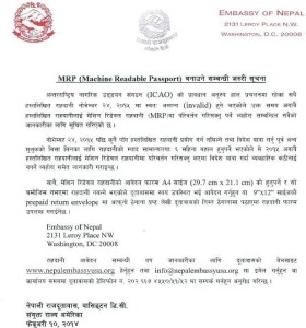 nepal embassy notice